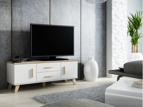 TV-taso Larfloi 103 (Valkoinen + Sonoma-tammi)
