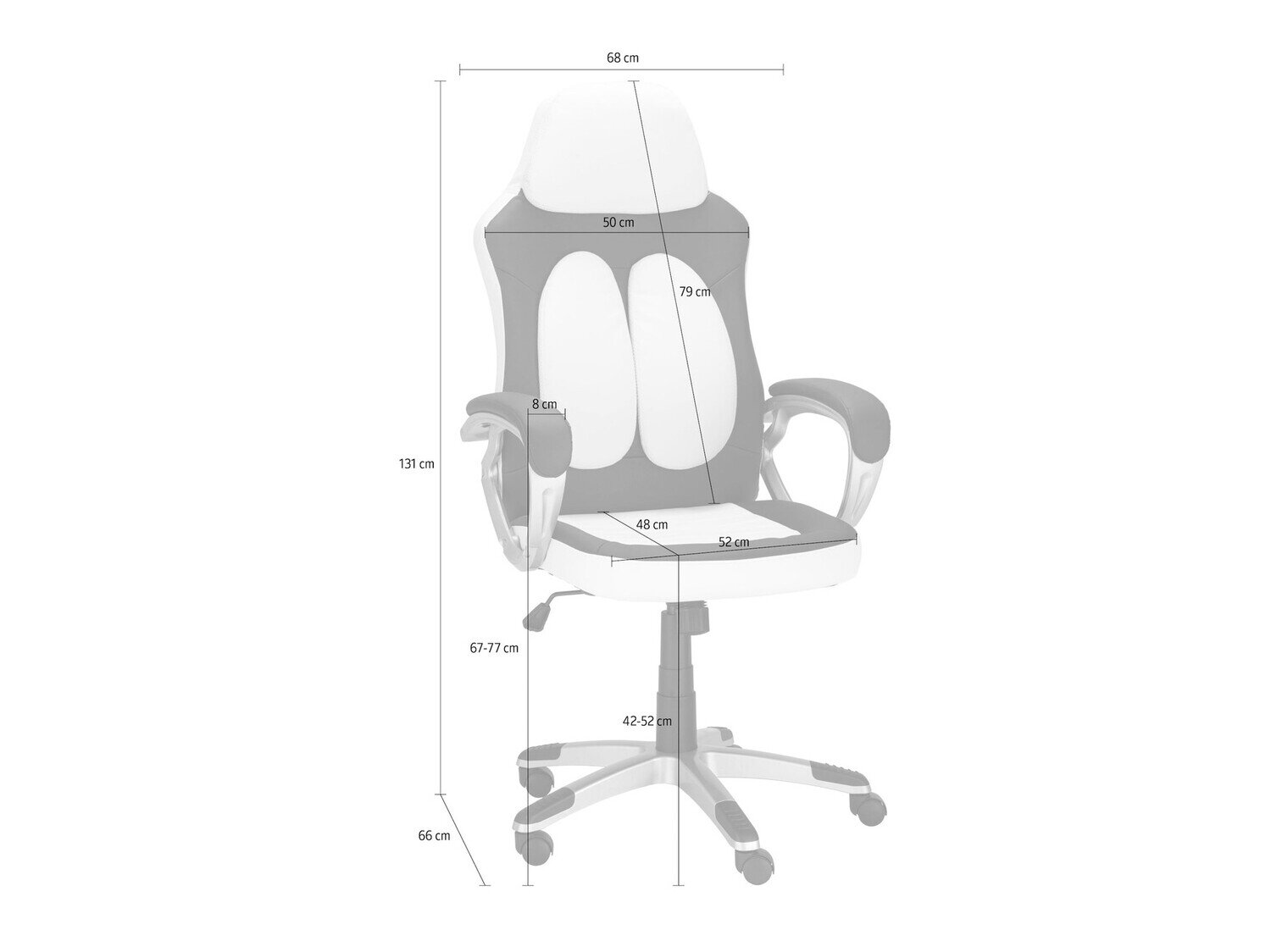 Pelituoli Denton 561 (Valkoinen + Musta)