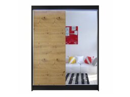 Vaatekaappi Closico Vastor I (Musta + Artisaanitammi)