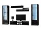 Living room set Tornola 109 (Black + Glossy black)