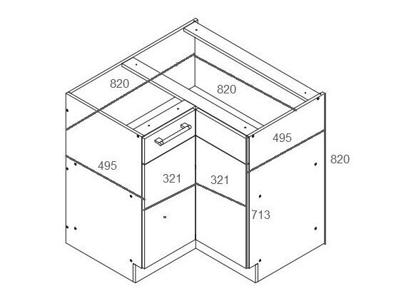 Modular corner cabinet Mode Dark 118