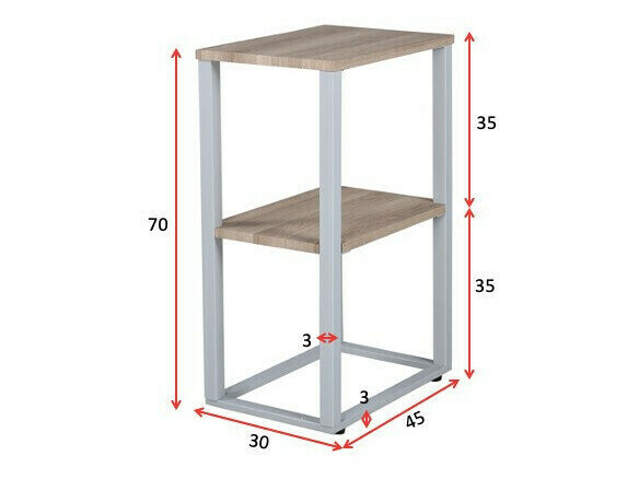 Side table Dallas 3219 (Grey + Light brown)