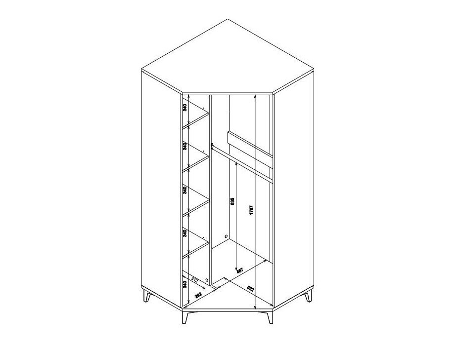 Corner wardrobe Verevai 103