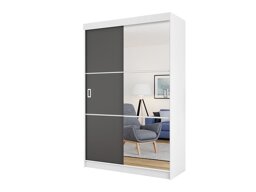 Vaatekaappi Dover 111 (Valkoinen + Grafiitti)