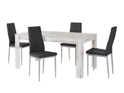 Ruokailuryhmä Denton 602 (Musta + Hopea)