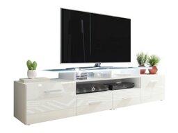 TV-taso Charlotte 117 (Valkoinen + Kiiltävä valkoinen)