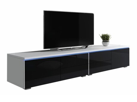 TV stand Hortus (White + Glossy black)