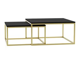 Sohvapöytäsetti Oswego 102 (Musta + Kultainen)