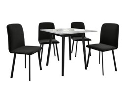 Ruokailuryhmä Edmond 116 (Harmaa marmori + Musta)