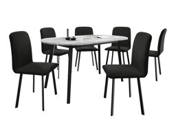 Ruokailuryhmä Edmond 121 (Harmaa marmori + Musta)