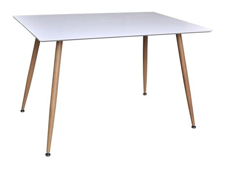 Table Dallas 4306 (Glossy white + Light wood)