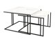 Nest of coffee tables Oswego 110 (White marble + Black)