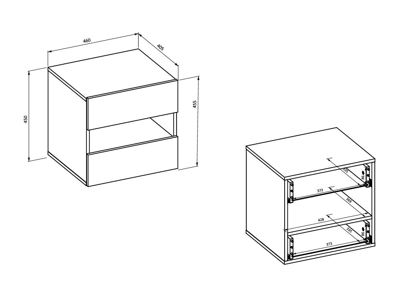 Bedside table Vosalo 100