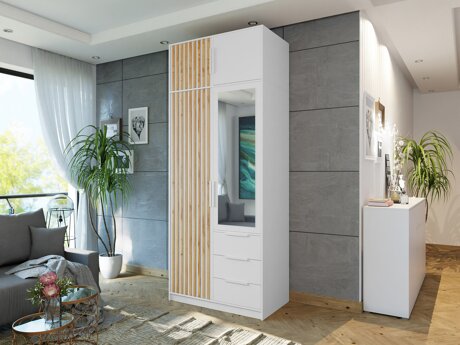 Wardrobe Collis (White + Wotan Oak)
