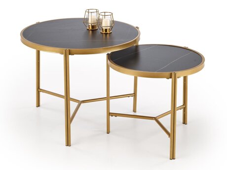 Nest of coffee tables Houston 1867 (Black marble)