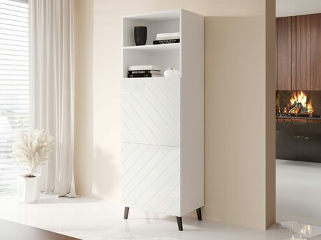 Bookcase Charlotte 178 (White + Glossy white)