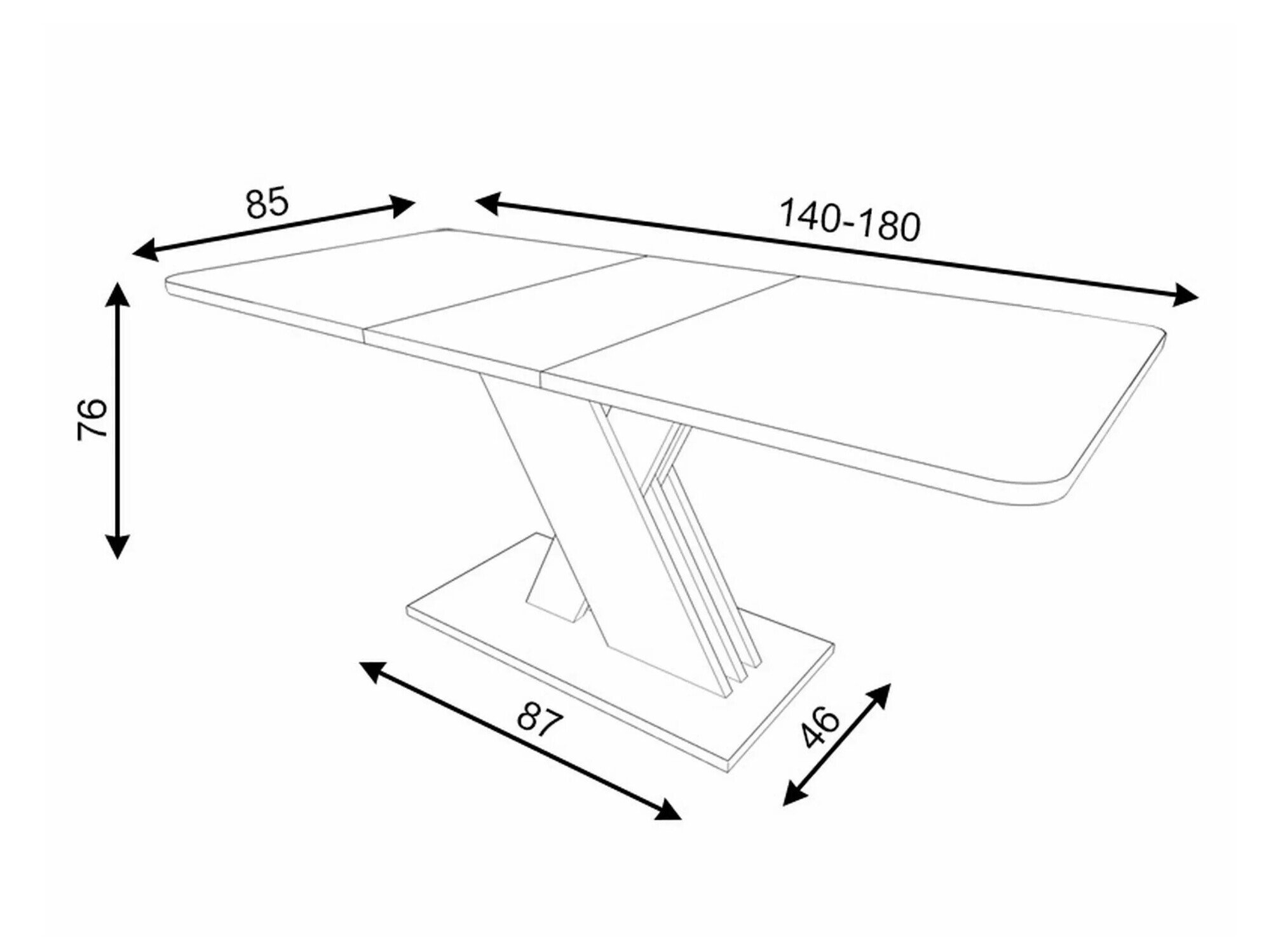 Table Detroit 568 (Artisan oak + Anthracite)