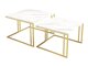 Nest of coffee tables Oswego 110 (White marble + Golden)
