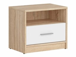 Yöpöytä Novsore 102 (Valkoinen + Sonoma-tammi)