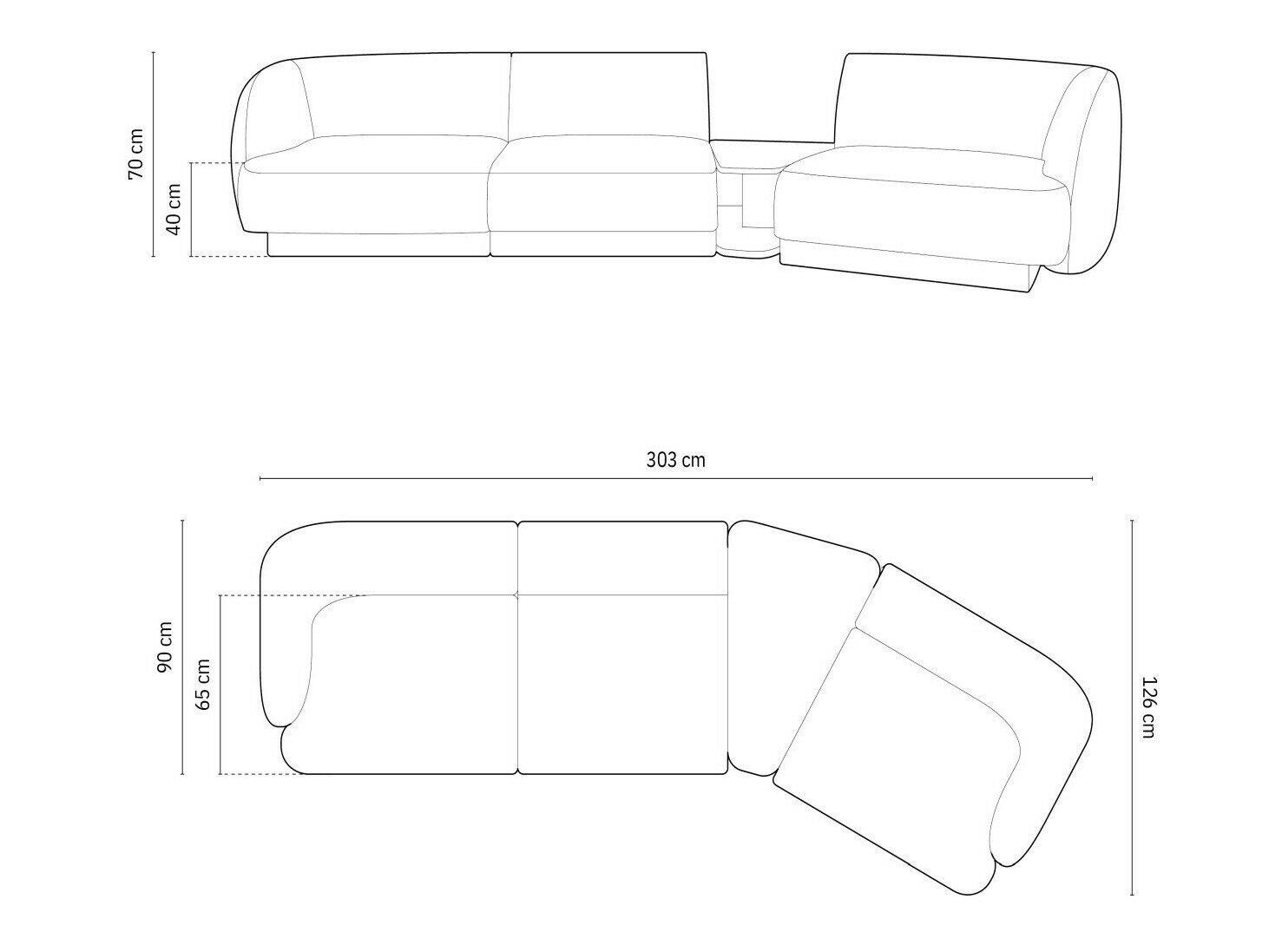Moduulikulmasohva Tivlomi 118 (Bluvel 14)