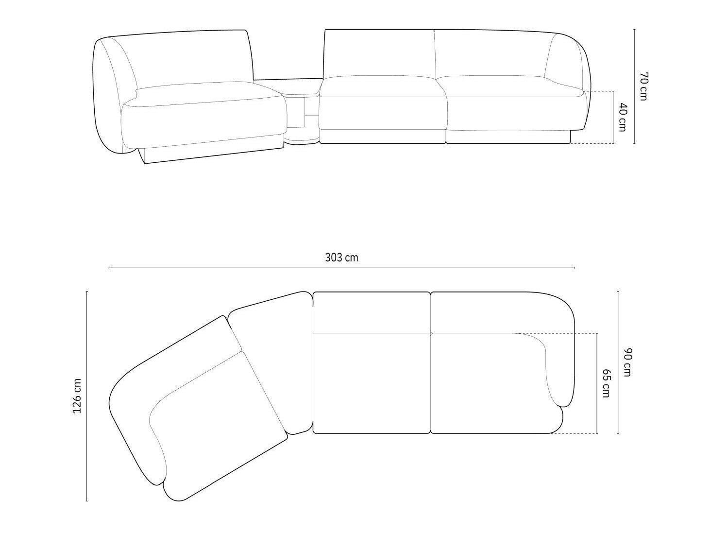 Moduulikulmasohva Tivlomi 118 (Bluvel 40)