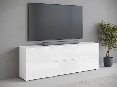 TV stand Mirfivo 104 (White + Glossy white)