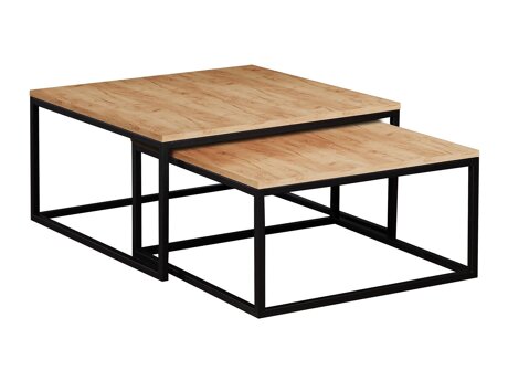 Nest of coffee tables Oswego 101 (Craft oak + Black)