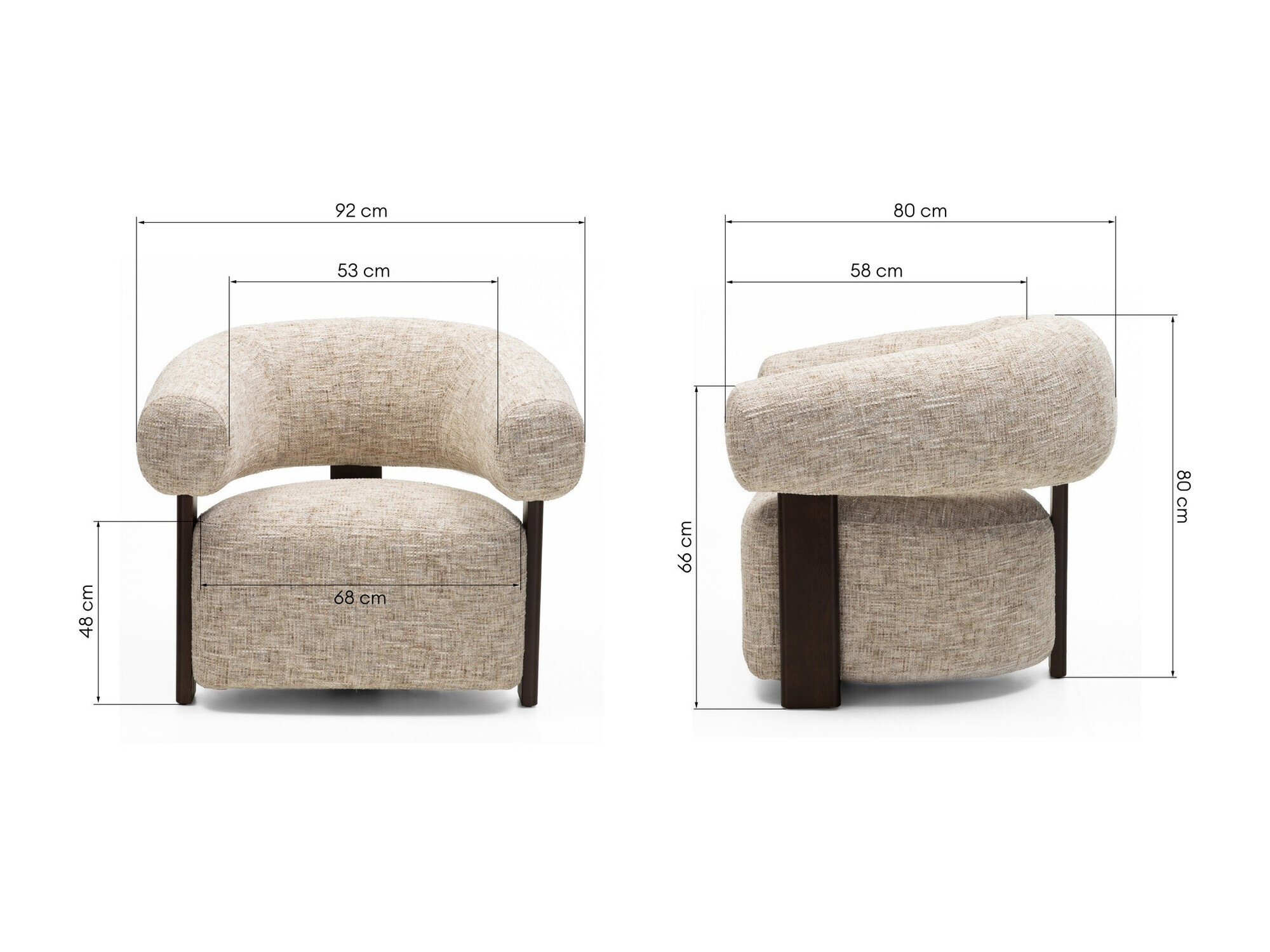 Nojatuoli Burleson 548 (Beige + Pähkinä)
