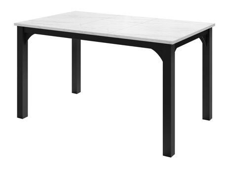 Pöytä Oswego 136 (Valkoinen marmori + Musta)