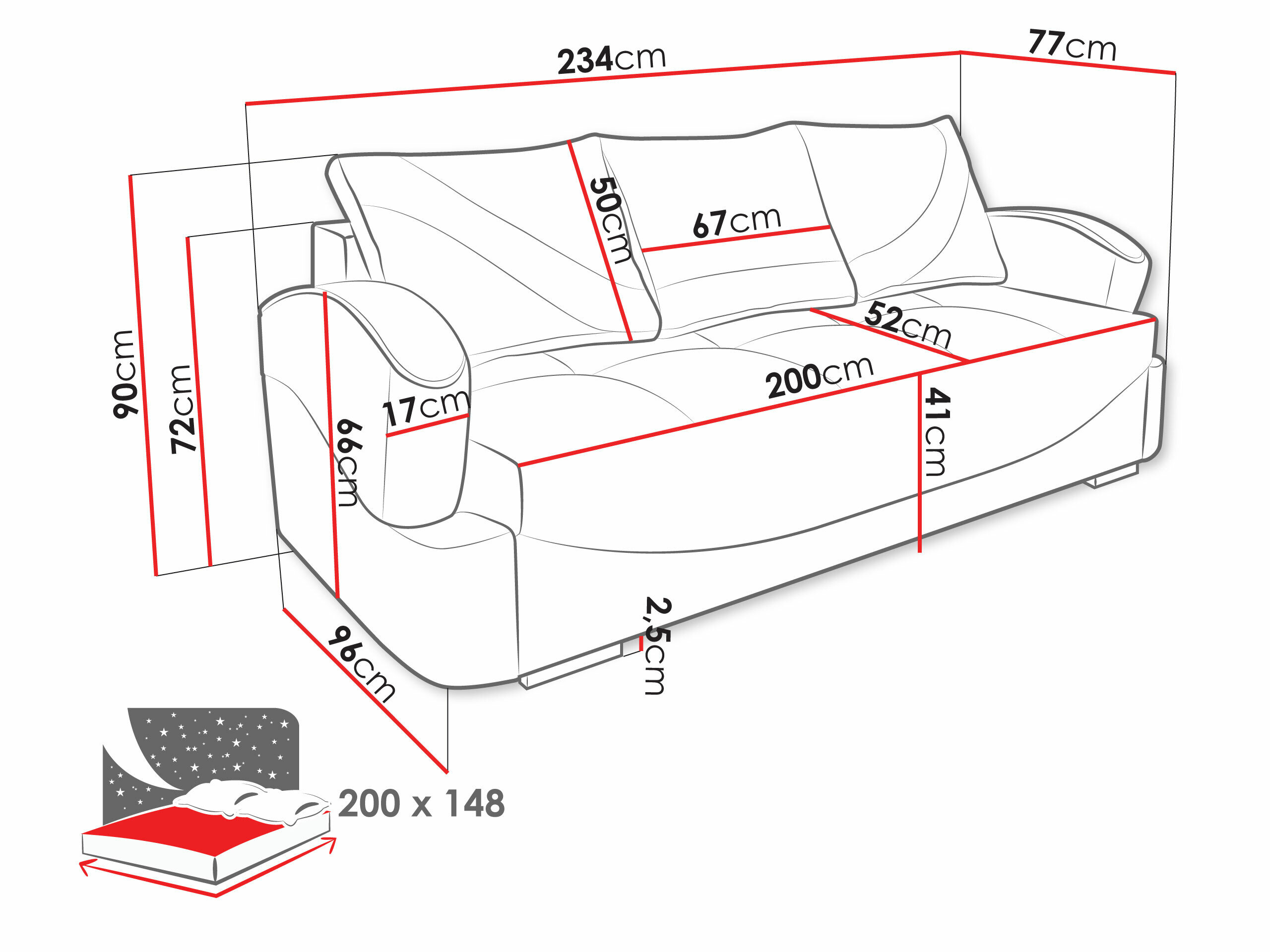 Vuodesohva Decatur 103