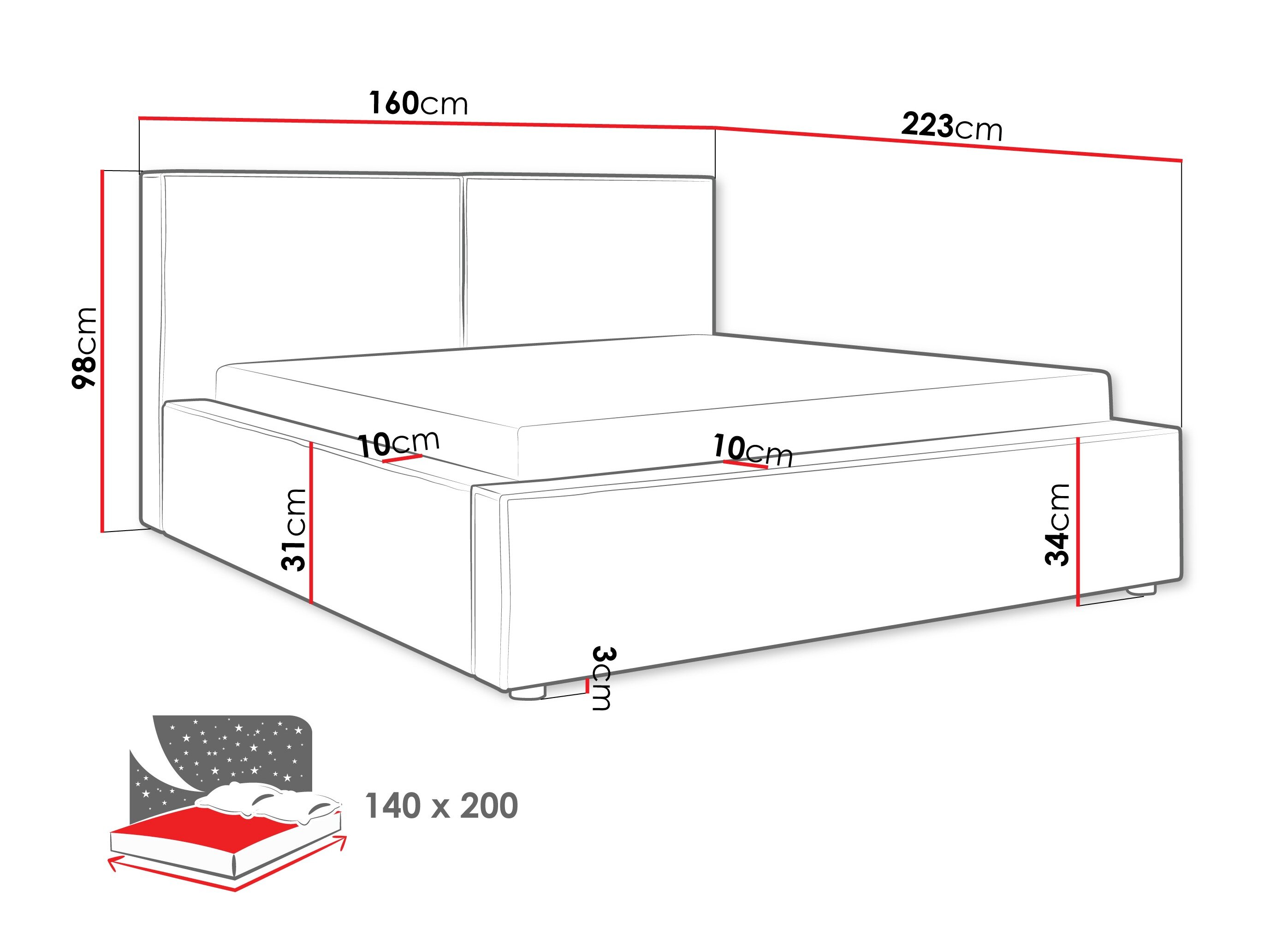 Sänky TrendyNest Pelagia (Coral 75)