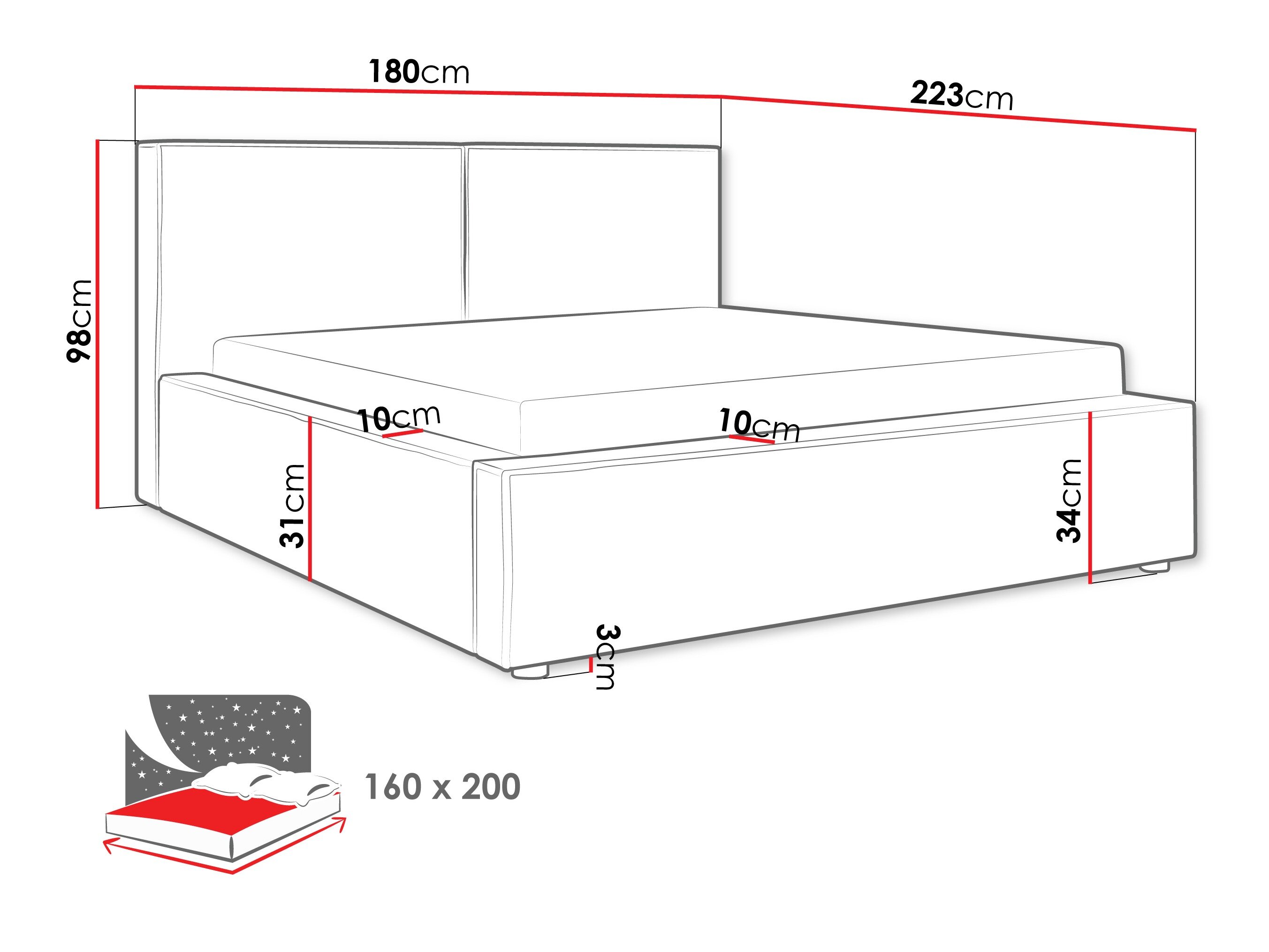 Sänky TrendyNest Pelagia (Coral 75)