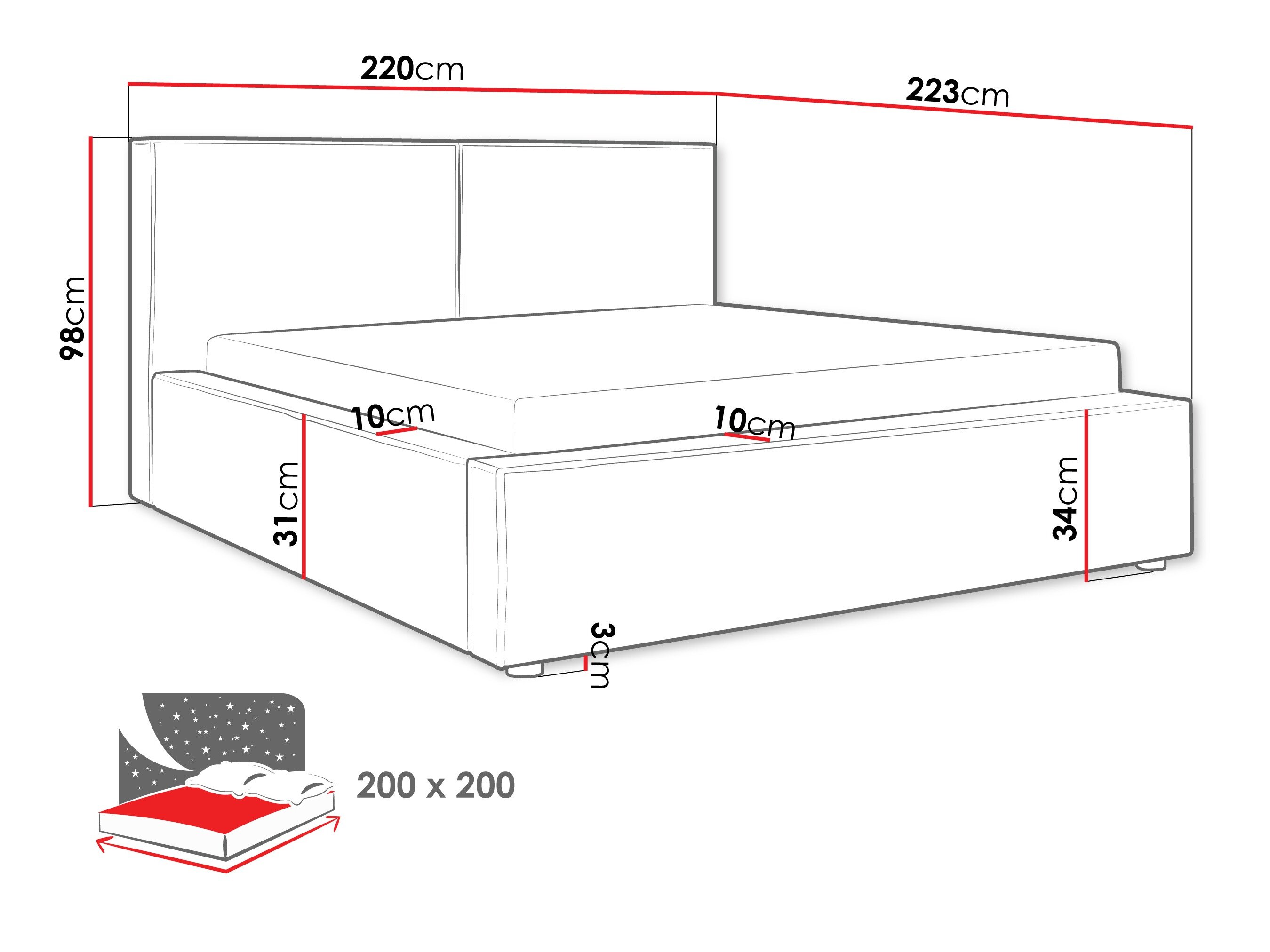 Sänky TrendyNest Pelagia (Coral 75)