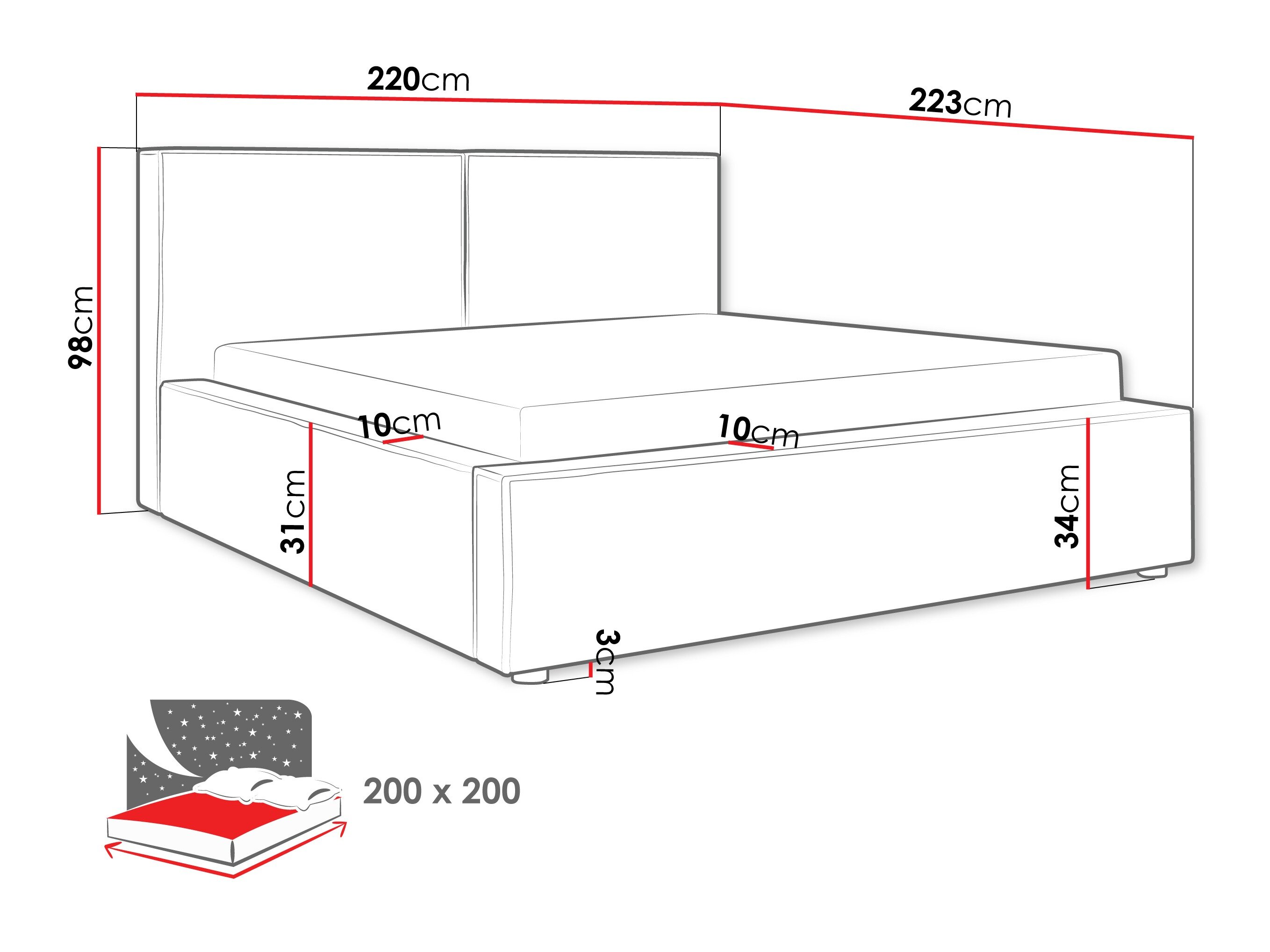 Sänky TrendyNest Pelagia (Coral 80)