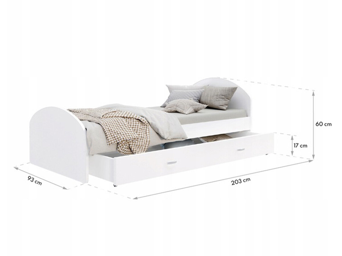 Sänky Aurora 177 (Valkoinen + Craft tammi)