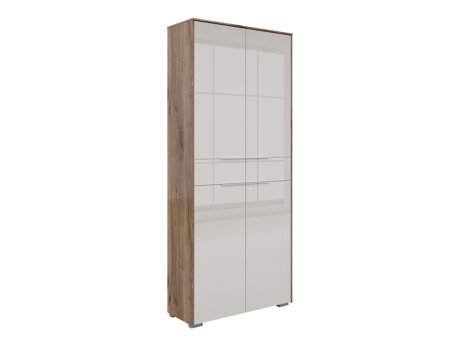 Bookcase Tentoru 105 (Glossy grey + Dark Flagstaf oak)