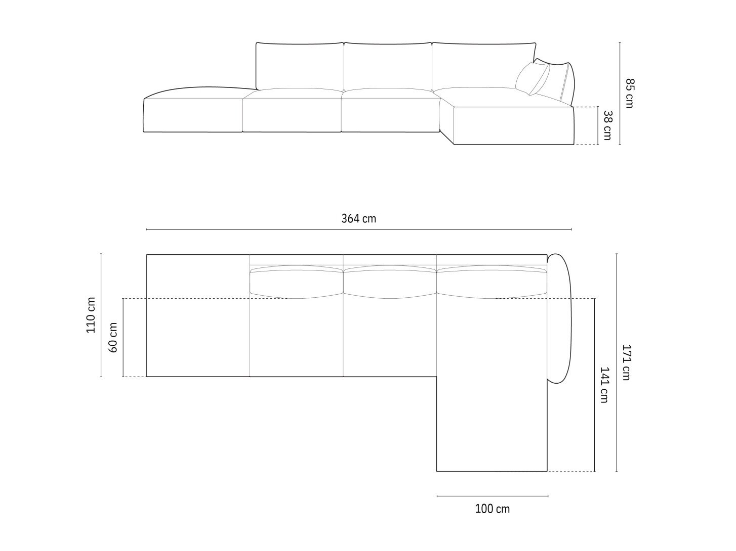 Kulmasohva Belenoe 107 (Bluvel 40)