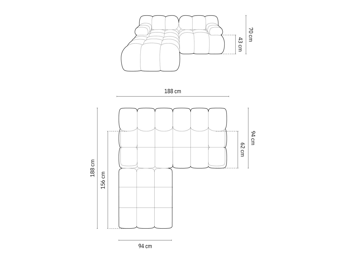 Moduulikulmasohva Caltenu 102 (Bluvel 19)