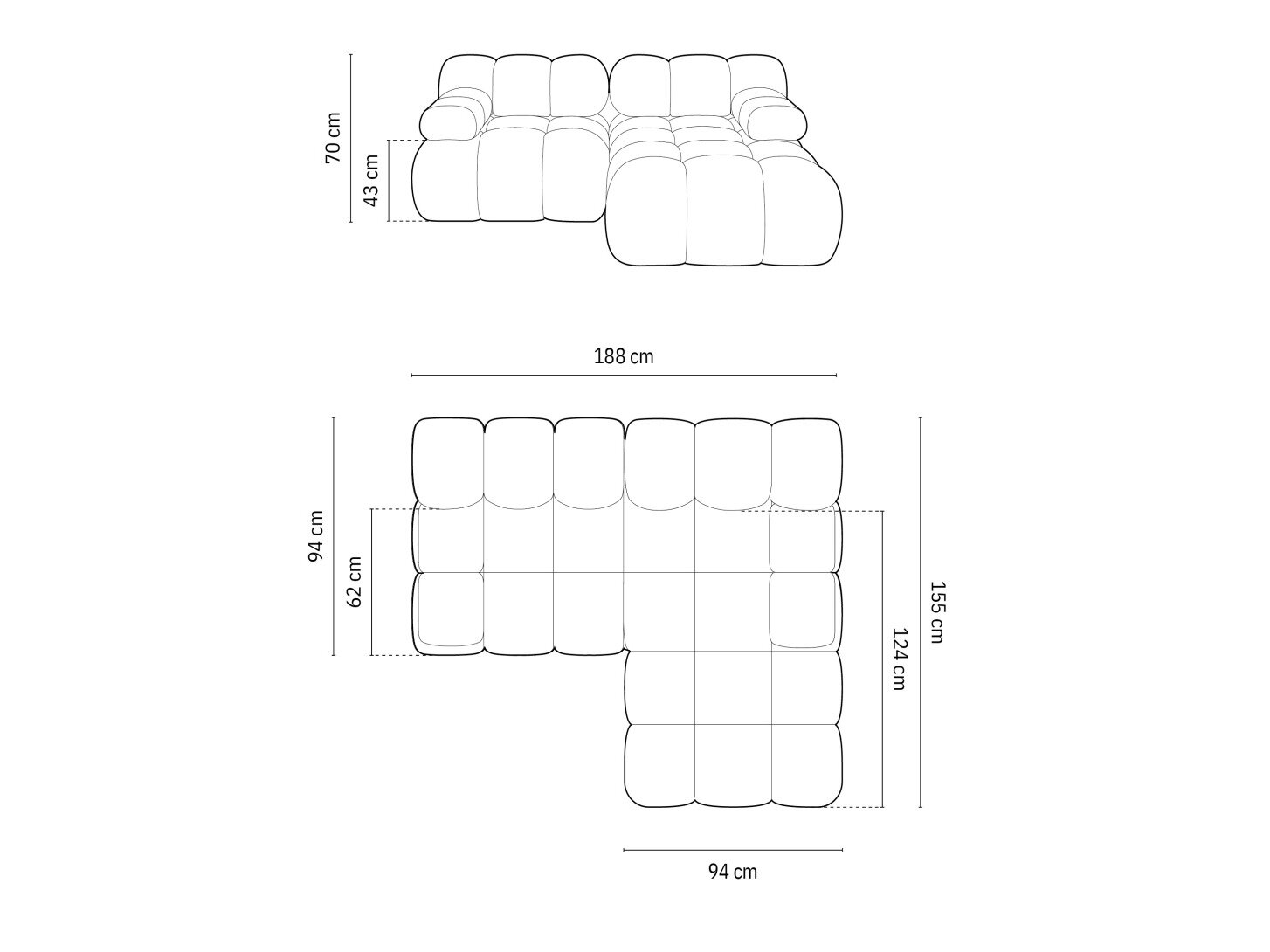 Moduulikulmasohva Caltenu 105 (Bluvel 06)