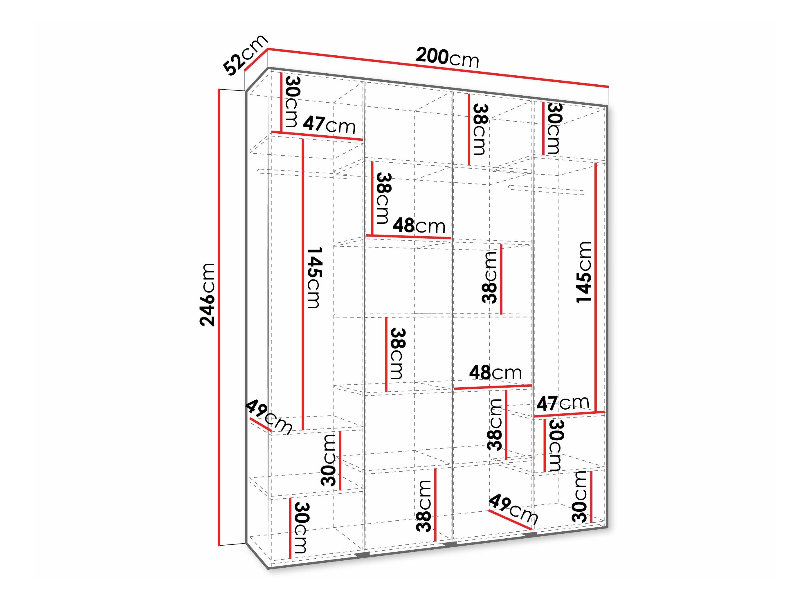 Vaatekaappi Hartford 570 (Valkoinen)