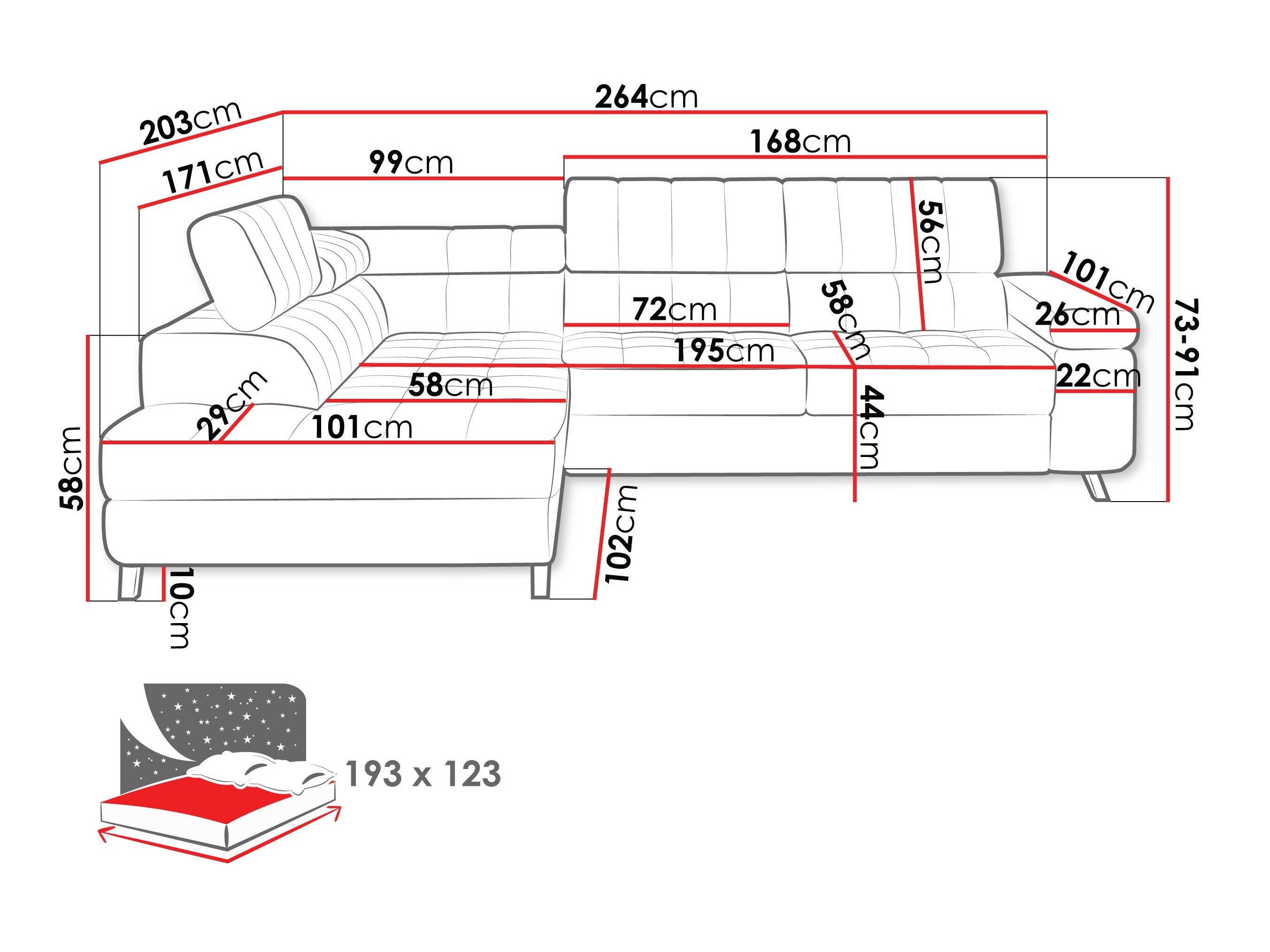 Kulmasohva Comfivo Agnus (Piano 26)