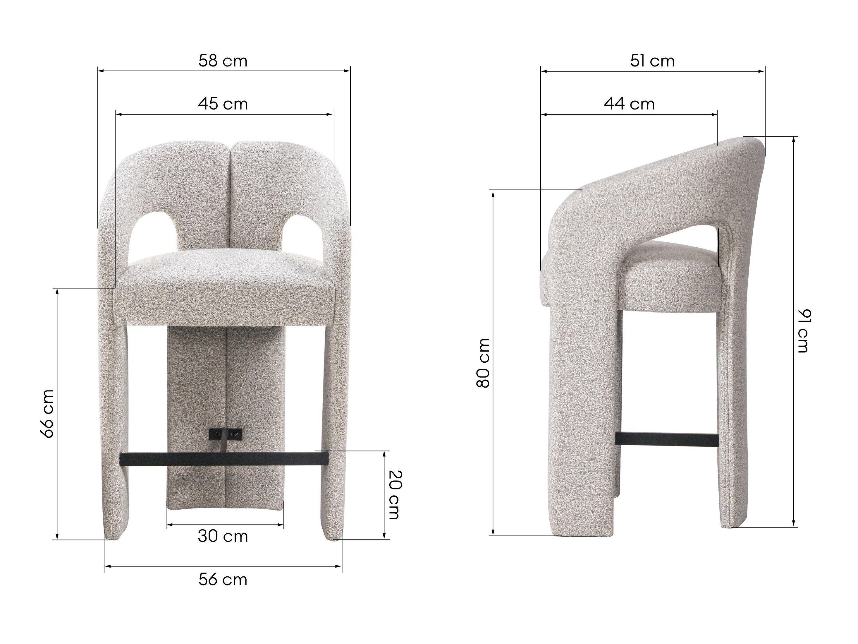 Baarituoli Burleson 566 (Harmaa beige)