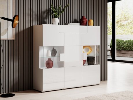 Sideboard Torsone 100 (White + Glossy white)