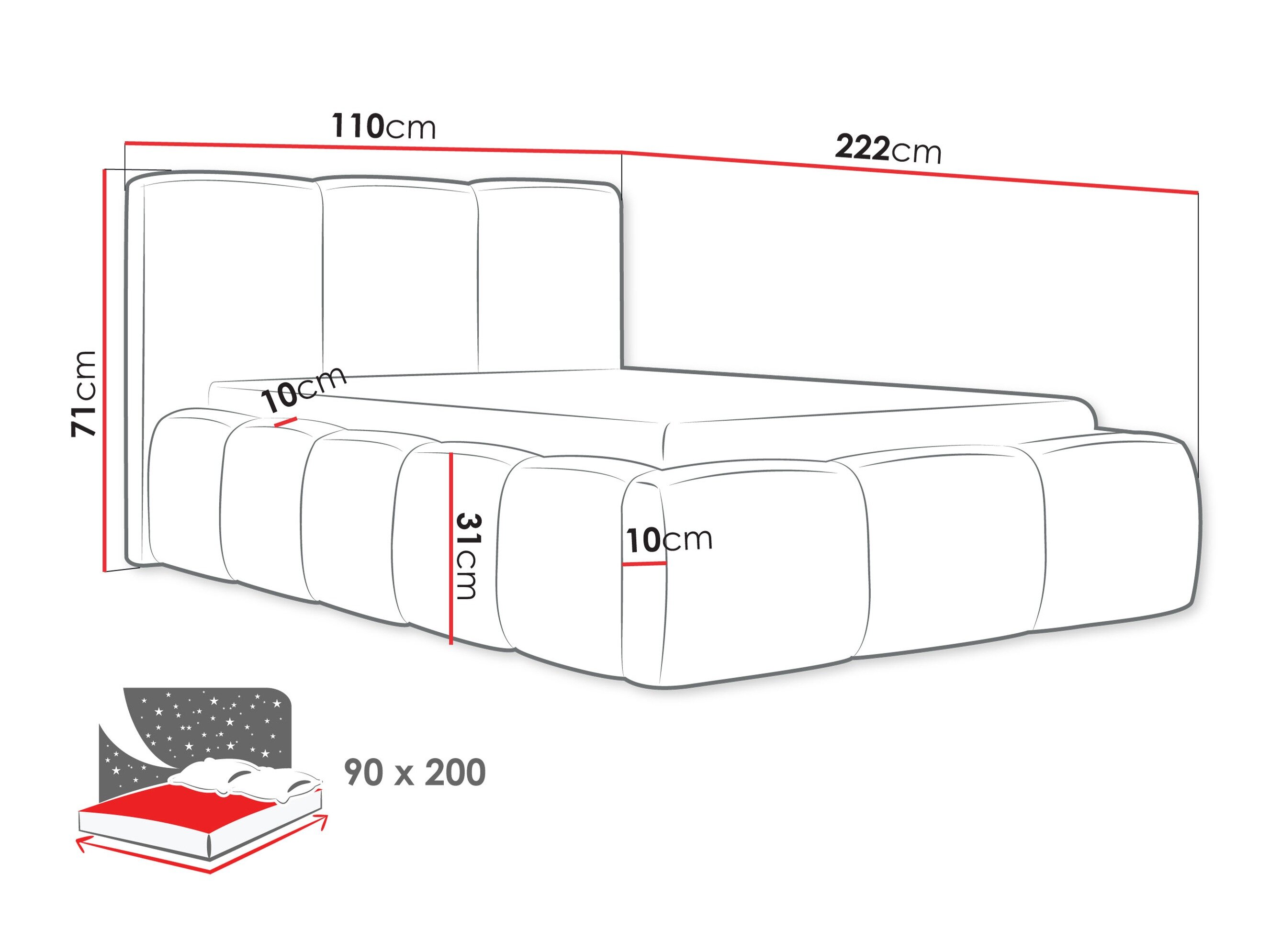 Sänky TrendyNest Vulpora II (Abriamo 07)