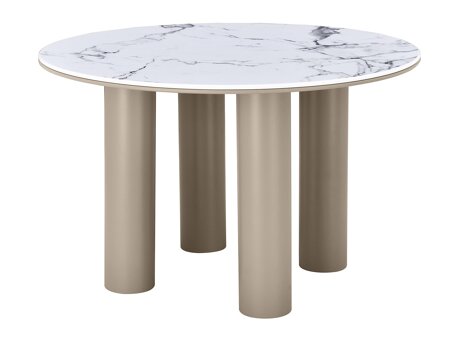 Pöytä Burleson 593 (Beige + Valkoinen marmori)