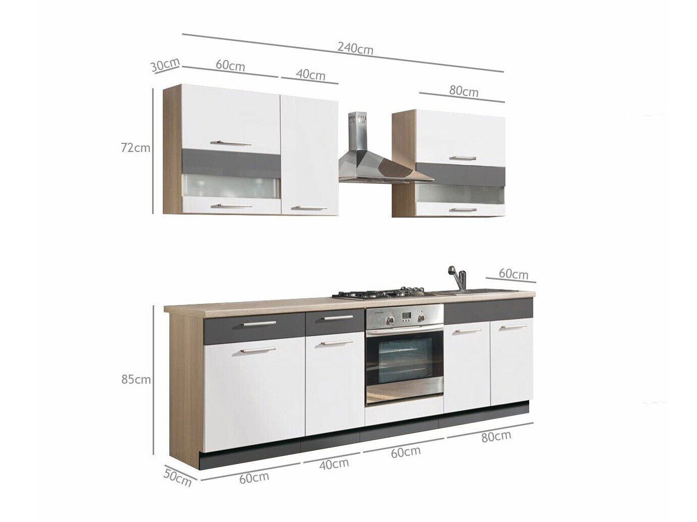Modular kitchen set Mode White 127