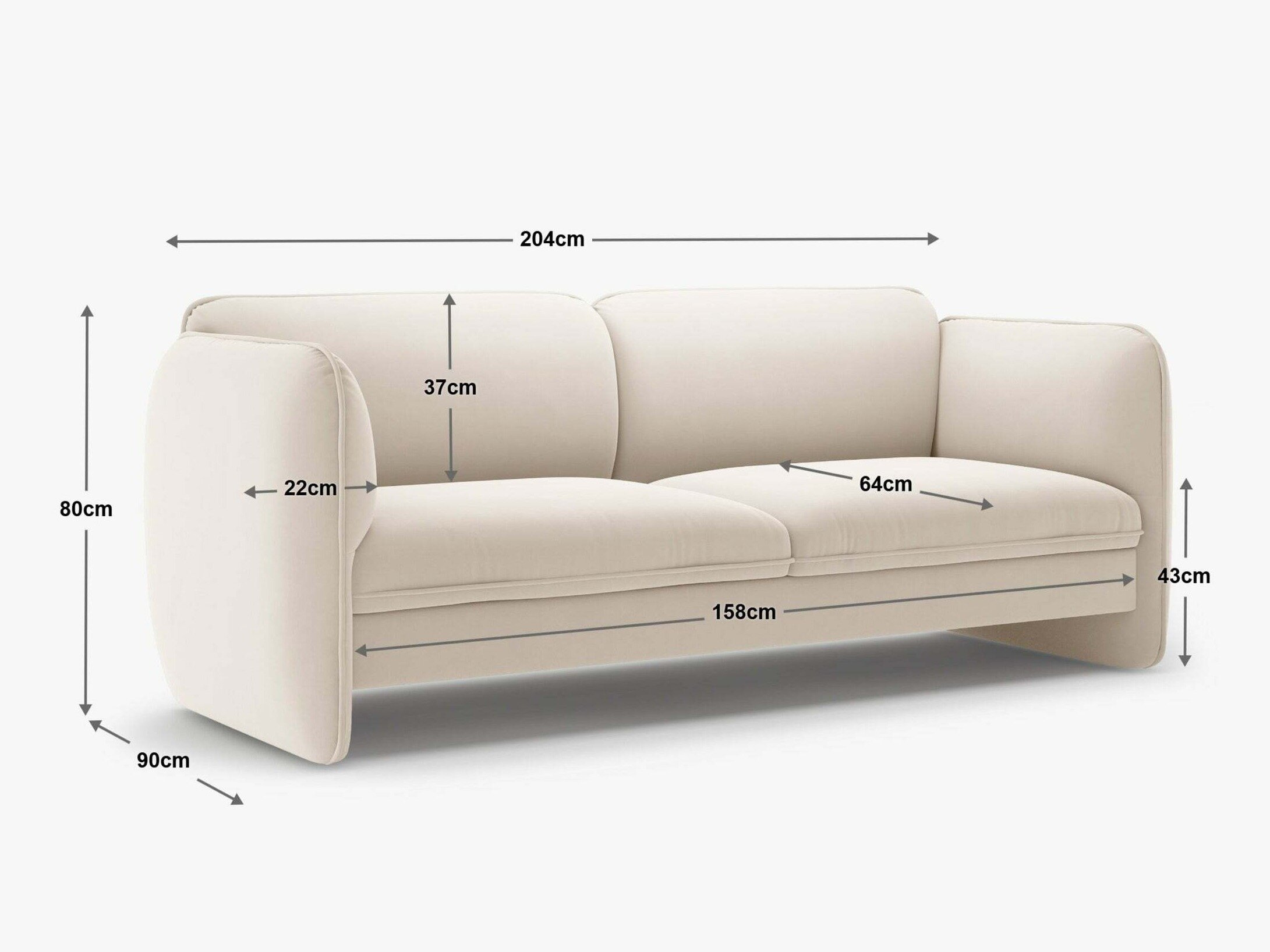 Sohva Romsero 102 (Magic Velvet 2282)