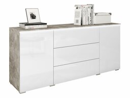 Lipasto Mirfivo 102 (Betoni + Kiiltävä valkoinen)