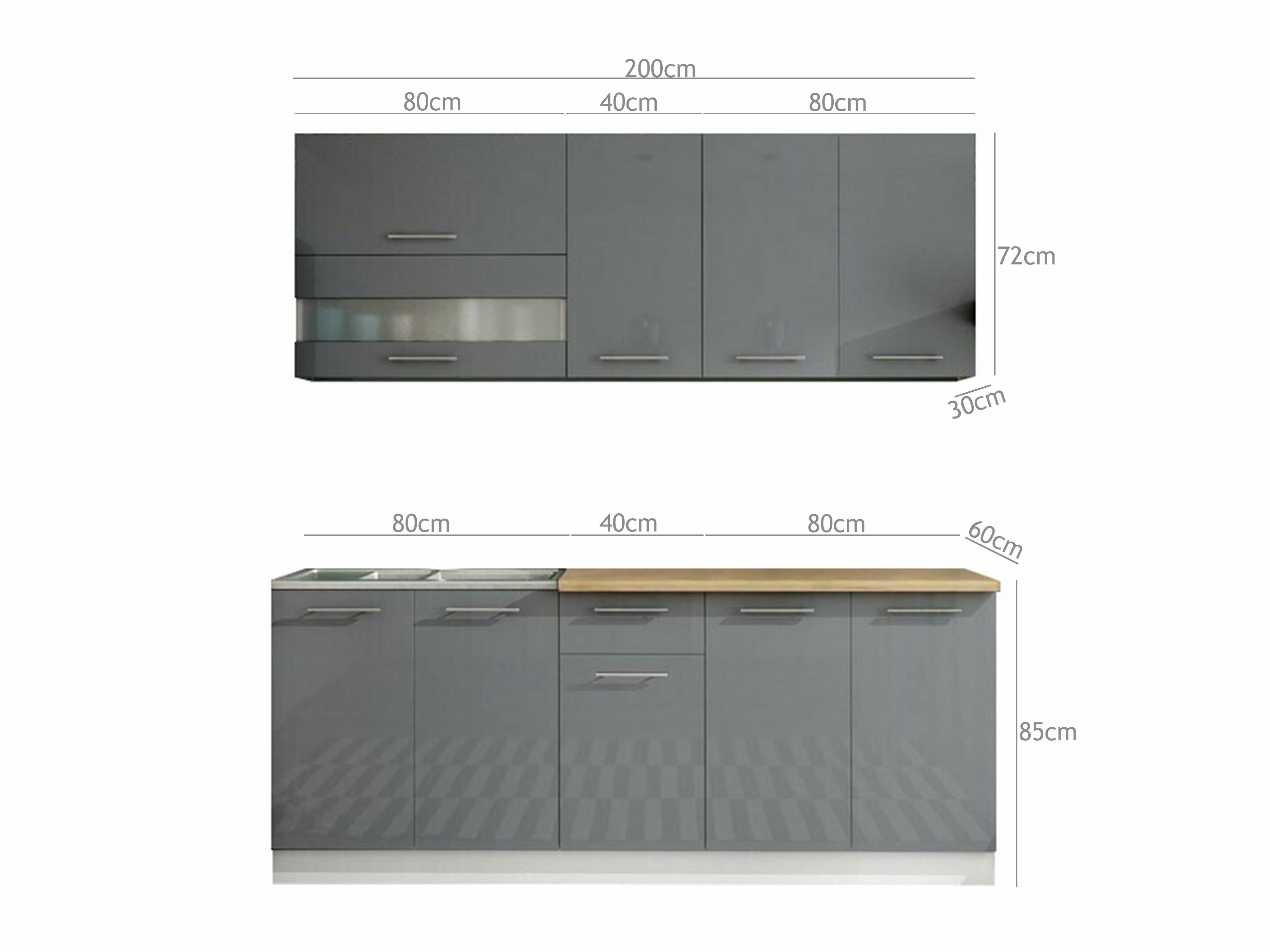 Moduulikeittiöryhmä Tiffa Grey 102