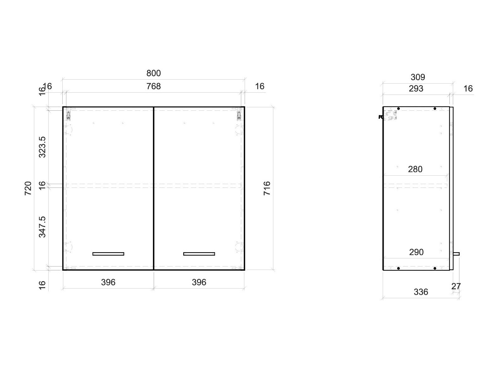 Modulaarinen seinäkaappi Quti 116